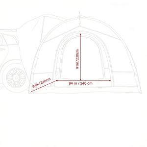 Tente de toit automatique imperméable pour 4 personnes pour le camping en voiture avec poteaux en aluminium - Product Image 3