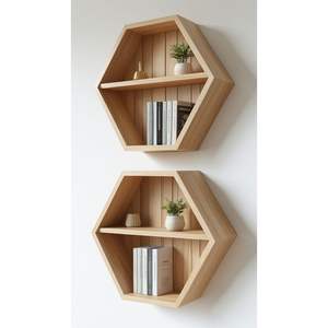 Étagères flottantes élégantes en MDF et en bois pour la décoration murale artistique - Product Image 5