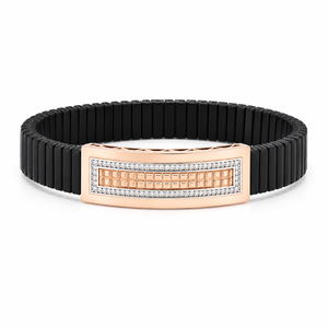 18KT Gold <b>Black</b> Ceramic Diamond Frame Bracelet for Men High <b>Polish</b> Geometric Luxury Wedding Party Daily Wear Gift Jewelry - Product Image 3