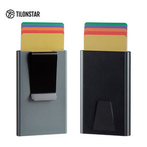TILONSTAR TVC900c-Porte-cartes pop-up à blocage RFID personnalisé-Étui mince en aluminium-Porte-cartes de crédit bancaire avec pince à billets - Product Image 5