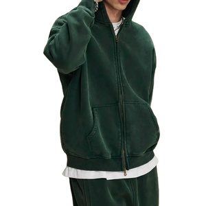 Nouveau Design Survêtement Évasé Lavage À L'acide 100% Coton Lourd Peser Zipper Survêtements et Pantalon Empilé Jogging Survêtement Pour Hommes - Product Image 6