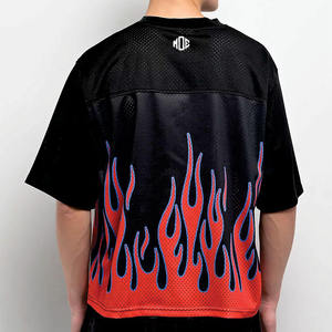 Vintage Streetwear Men's Sports Mesh Jersey Custom Number Printing Retro Mesh Jersey Boxy Fit Cropped American Football <b>Shirt</b> - Product Image 2