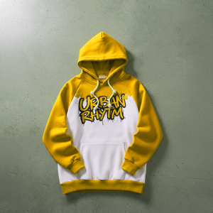 Sudadera con capucha de dos tonos y color intenso, estilo cruzado, para hombre, de felpa, para parejas. - Product Image 1