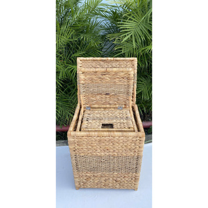 Artesanías de Jacinto de Agua Natural de Proveedor Vietnamita, Bandeja Decorativa Rectangular, Cestas Tejidas con Tapa, Baúl de Almacenamiento, Junco de Colores - Product Image 2