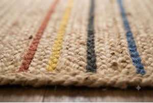 Tapis de couloir en jute naturel fait main, style bohème, rayé, pour entrée, cuisine, style rustique, tissé - Product Image 2