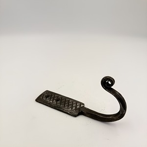 Vintage <b>Black</b> Forged Iron Metal <b>Hook</b> | Heavy Duty Wall Mounted Hat and <b>Coat</b> Hanger | Rustic Hardware <b>Hook</b> - Product Image 2