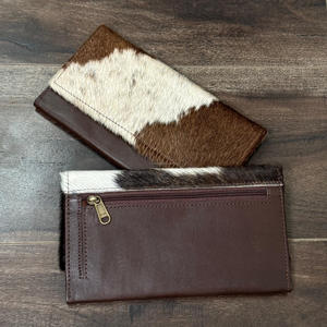 2025 nuevas carteras de cuero de vaca occidental para mujer, bolso de mano delgado de cuero genuino, tarjetero, monedero largo, regalos para ella - Product Image 5