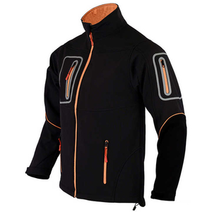 Veste en polaire grise pour homme, coupe-vent, col montant, fermeture éclair, vêtement décontracté pour l'automne, coupe régulière, matière polyester - Product Image 3
