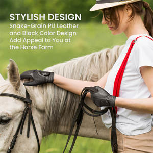 Guantes de equitación térmicos de piel de oveja auténtica de color negro para hombre, ajuste cómodo, protección para las manos - Product Image 5