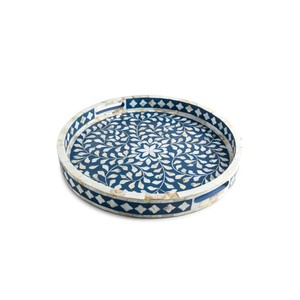 Indian Special High Quality Round Serving Trays Handmade Mother of Pearls Trays Moroccan Design Homewares Stores Dubai Saudiya - Product Image 4