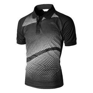 Polo de golf blanc personnalisé pour homme, motif uni, imprimé par sublimation, manches courtes, design sportif, 100 % coton tricoté - Product Image 5