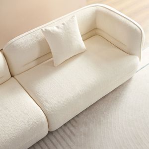 Divano Componibile Bianco Durevole con Struttura in Legno Massello e Imbottitura in Spugna ad Alta Densità per Soggiorno - Product Image 4