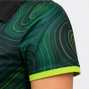 Custom Dark Green Lime Concentric Contour <b>Womens</b> <b>Polo</b> <b>Shirt</b> Quick Dry Breathable Short Sleeve Performance Golf Uniform WPS-0798 - Product Image 6