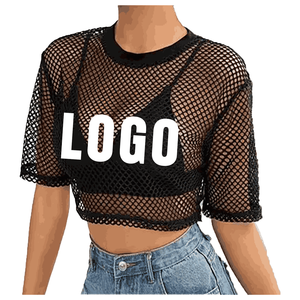 Plain <b>Crop</b> <b>Tops</b> for Women's <b>mesh</b> T-Shirt Cotton Short Sleeves O-Neck Summer With Custom Design Breathable T Shirt for Women's - Product Image 1