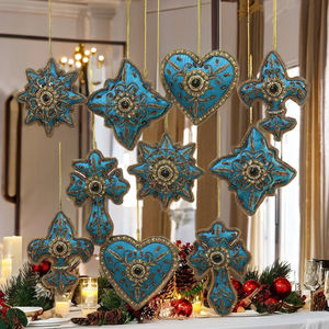 Ornamental Bliss Custom <b>Handmade</b> <b>Christmas</b> Tree Ornaments Elegant Beaded Embroidered <b>Baubles</b> with Festive Flair High Quality - Product Image 1