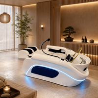 Lit de lavage de cheveux avec lumière LED pour salon de coiffure et institut de beauté