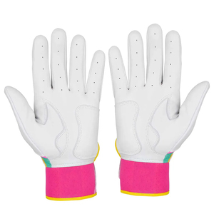 Guantes Deportivos de Cuero Premium en Blanco, Verde Azulado y Rosa, Guantes de Bateo de Béisbol Transpirables con Dedos Completos Personalizados - Product Image 2