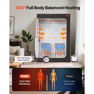 Sauna a Vapore Portatile per Casa, Versione Aggiornata per 2 Persone, Tenda Completa con Vaporizzatore, 2 Sedie Pieghevoli e Telecomando - Product Image 2