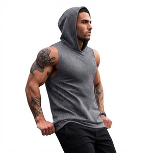 Sudadera con Capucha sin Mangas Personalizada para Gimnasio, para Hombre, de Algodón y Felpa, Ajustada, para Entrenamiento, Ropa Deportiva, Fabricante y Proveedor de Sudaderas con Capucha para Hombre - Product Image 2