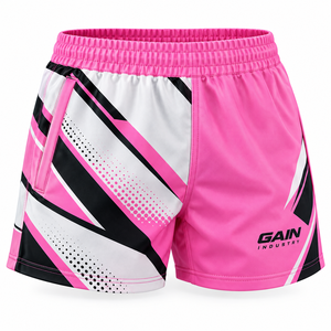 Shorts de Rugby Personalizados al por Mayor para Hombre, con Bolsillos con Cremallera Sublimados, de Poliéster, Unisex, Doble Costura, Secado Rápido y Transpirables - Product Image 4