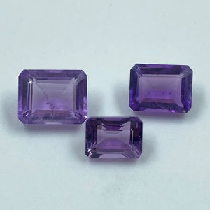 Gema de Amatista Natural, Corte Baguette, Alta Calidad, 5.32 Quilates, Forma Rectangular, 3 Piezas para Joyería - Product Image 1