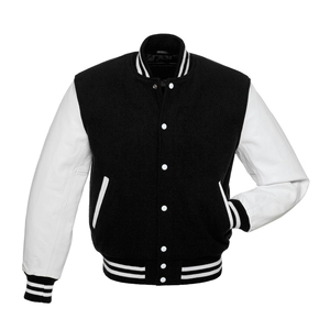 Veste de baseball pour homme, coupe courte, style varsity, personnalisable, avec boutons-pression, col montant côtelé rayé - Product Image 6