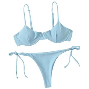 Ensemble bikini taille haute pour femme, maillot de bain deux pièces avec contrôle du ventre et bretelles réglables pour la plage, la piscine et les vacances d'été - Product Image 2