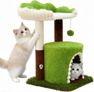 <b>Cat</b> <b>Tree</b> with Sisal <b>Scratching</b> Post, Cozy Condo, Soft Top Perch and Interactive Toy Mouse, Cute Forest Design <b>Cat</b> Furniture - Product Image 6