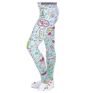 Leggings de sport pour femmes, imprimés de dessins animés amusants, taille haute, pour le sport, la gym et le yoga. - Product Image 3