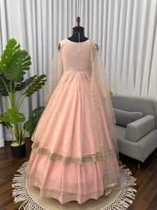 Ensemble de Robe Anarkali Lehenga en Faux Georgette de Luxe pour Mariage, avec Dupatta, Entièrement Cousu, Tenue Ethnique Indienne, Ensemble Lehenga 3 Pièces - Product Image 2