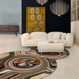 Luxury Organic Shape Hand Tufted Wool Silk <b>Rug</b> <b>Abstract</b> Marble Swirl Designer Area Carpet Custom Modern <b>Rug</b> - Product Image 1