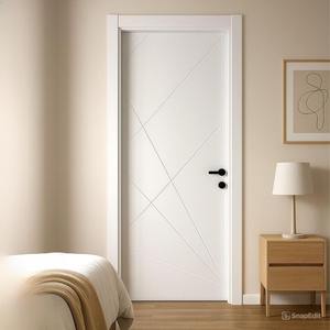 Porte d'entrée en bois composite WPC de conception française avec isolation acoustique et surface finie pour salon, bureau à domicile - Product Image 4