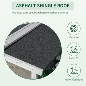 Cuccia per Gatti da Esterno Grigio Scuro/Bianco con Porta di Fuga, Design Rettangolare, Riparo per Gatti Randagi, Supporto per Fiori da Portico, per Interni/Esterni - Product Image 5