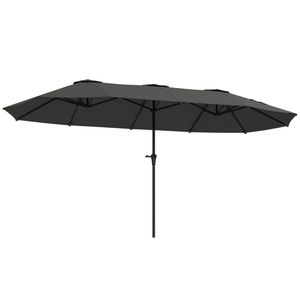 Parasol de terrasse gris foncé sans base, parasols et bases pour patio - Product Image 5