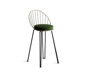 Chaise de bar industrielle moderne en métal avec siège rembourré, tabouret haut pour restaurant, café, comptoir de cuisine - Product Image 1