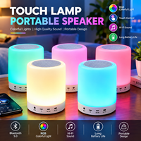 Lampe de chevet tactile avec lecteur audio sans fil, super basses, subwoofer, son puissant, prise en charge des clés USB et cartes TF, lumière de fête extérieure