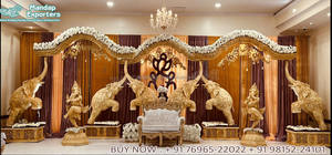 Décoration de scène de mariage au look classique, décoration de scène romantique pour réception nocturne, décoration de scène de mariage asiatique onirique pour la nuit, États-Unis - Product Image 3