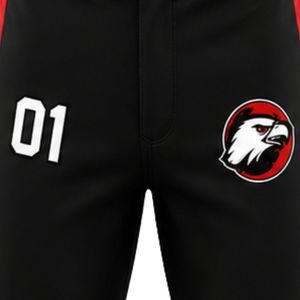 Pantalon de baseball noir et rouge pour homme, uniforme d'équipe personnalisé brodé, vêtements de sport en polyester respirant, coupe classique - Product Image 2