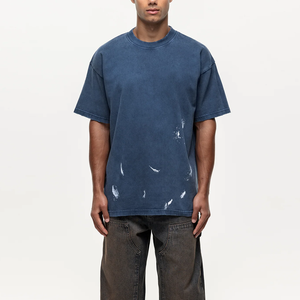 Camiseta Ligera de Corte Regular para Hombre, Lavado Ácido, Precio al por Mayor, Transpirable, Tie-Dye, 100% Algodón - Product Image 1