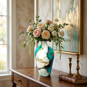 Florero Moderno de Hierro con Flores Artificiales, Centro de Mesa Decorativo |   Jarrón Decorativo para Sala de Estar, Decoración del Hogar, Diseño para Bodas y Fiestas - Product Image 4