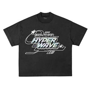 เสื้อยืดผ้าฝ้ายพีมาสำหรับผู้ชาย พิมพ์ลายสกรีน สัมผัสนุ่มหรูหรา เสื้อผ้าผู้ชายทรงบ็อกซี่ฟิต ล้างสีแบบแอซิดวอช สีซีดจางแบบซันเฟด เนื้อผ้าหนา - Product Image 1