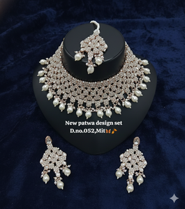 Parure de bijoux ethnique plaqué or rose avec pendentif en zircon et cristal, idéale pour mariage et soirée, pour femme - Product Image 6