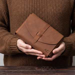 Funda de Cuero para Agenda con Soporte para Bolígrafo, Banda Elástica, Estuche de Cuero para Diario, Organizador Personalizado, Fabricante LBC-0048 - Product Image 4