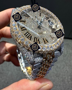 Reloj Imperial Jewels de Lujo con Números Romanos, Dos Tonos, Completamente Cubierto de Moissanita Amarilla, Mecánico Automático, de Acero Inoxidable, con GPS, 10 Bar - Product Image 2