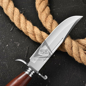Couteaux Bowie en acier inoxydable avec manche en bois, logo et taille personnalisés, fabrication OEM, légers, de haute qualité, vente en gros - Product Image 6