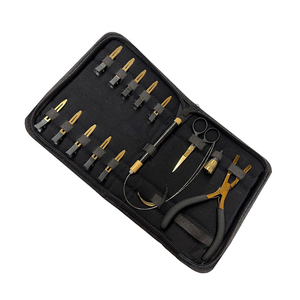 Wholesale Hair Extension <b>Plier</b> Kit Gold Coated German Steel Tape In Hair Extension <b>Plier</b> Removal <b>Pliers</b> <b>Set</b> With Zipper Pouch - Product Image 5