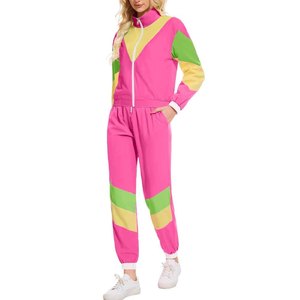Women Color Blocking Tracksuit Full Sleeve Zipper Front Casual <b>Jogging</b> <b>Suit</b> With Side Pockets Spring Wear - Product Image 3