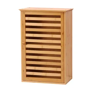 Mueble de pared de madera maciza para baño, armario flotante sobre inodoro con puerta y estantes, multifuncional para baño, cocina, lavandería