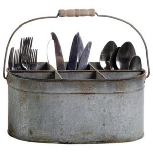 Fabricante y Mayorista de Portautensilios de Metal Galvanizado Rojo con Asa de Madera, para Cubiertos de Cocina Estilo Rústico - Product Image 4