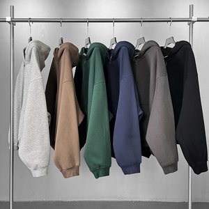 Veste à capuche zippée surdimensionnée pour homme, coupe ample, style vintage, avec impression en relief, grammage lourd 400gsm 450gsm, modèle court - Product Image 2